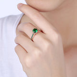 Rose Gold Plated Fashion Halo Green AAA Zirconia Ring B490