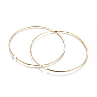 -304 Stainless Steel BIG Hoop Earrings Ring Gold 4" Inch Pin 0.8mm  P607