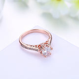 Rose Gold Plated Fashion Halo Green AAA Zirconia Ring B490