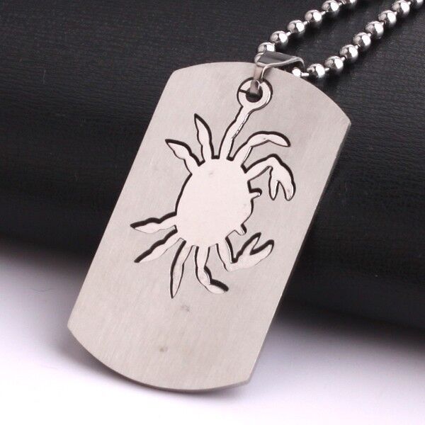 Stainless Steel Pendant Square tags Astrology Zodiac Sign Necklace B162