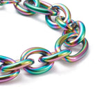 Stainless Steel Figaro Bracelet Lobster Rainbow Purple Black Gold Silver 8.2 Z43