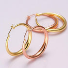 Rose Gold Latch Back Hoop Bali Earrings L124