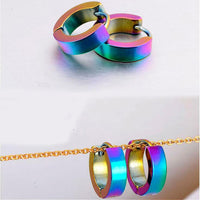 Copy of Brass Huggie Hoop Earrings Multi-color Black Rose Gold Silver 4x8.5x2.3mm  DUPLICATE P557