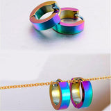 Copy of Brass Huggie Hoop Earrings Multi-color Black Rose Gold Silver 4x8.5x2.3mm  DUPLICATE P557