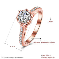 Rose Gold Plated Fashion Halo Green AAA Zirconia Ring B490