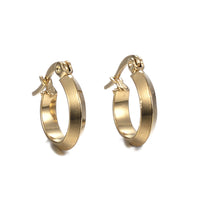 Copy of 304 Stainless Steel Hoop Earrings Gold 0.6 To 1.4" Pin 1x0.8mm  DUPLICATE P620