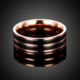 Stainless Steel Band Wedding Ring Rose Gold  Plated Mens Unisex B447