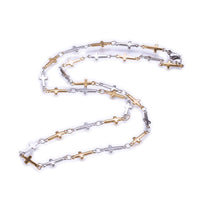 Copy of 304 Stainless Steel Chain Necklace Lobster Ion Plating Cross Gold 17.5"  A423
