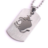 Stainless Steel Pendant Square tags Astrology Zodiac Sign Necklace B162