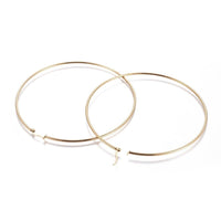 -304 Stainless Steel BIG Hoop Earrings Ring Gold 4" Inch Pin 0.8mm  P607