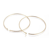 -304 Stainless Steel BIG Hoop Earrings Ring Gold 4" Inch Pin 0.8mm  P607