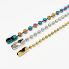 16-36" Stainless Steel Bead Ball Necklace Silver Gold Multicolor 2/4/6/8/10mm