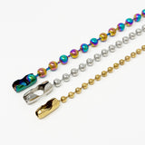 16-36" Stainless Steel Bead Ball Necklace Silver Gold Multicolor 2/4/6/8/10mm