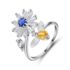 Spinner Fidget Anxiety Open Women Band Adjustable Size Flower Bee Heart Ring R71