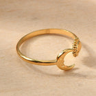 Stainless Steel Moon Womens Polished Sun Crescent Adjustable Open Cuff Ring Gold R76 product image 3