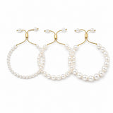 18K Gold-Plated Shell Pearl Snake Ocean Chain Beaded Smooth Slider Bracelet White T92 product image 1