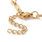 Stainless Steel Chain Paperclip Mens Womens Oval Links Bracelet Gold 6.75-9.13 in T93 product image 3