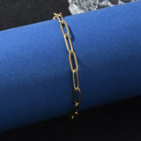 Stainless Steel Chain Paperclip Mens Womens Oval Links Bracelet Gold 6.75-9.13 in T93 product image 4
