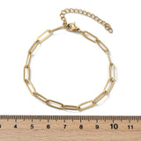 Stainless Steel Chain Paperclip Mens Womens Oval Links Bracelet Gold 6.75-9.13 in T93 product image 6