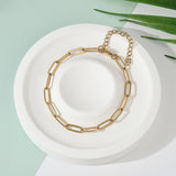Stainless Steel Chain Paperclip Mens Womens Oval Links Bracelet Gold 6.75-9.13 in T93 product image 7