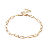 Stainless Steel Chain Paperclip Mens Womens Oval Links Bracelet Gold 6.75-9.13 in T93 product image 8