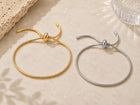 Stainless Steel Bolo Snake Chain Smooth Adjustable Slider Bracelet Silver Gold T94 product image 1