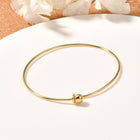 Stainless Steel Beaded Womens Circular Smooth Polished Sphere Bangle Silver Gold T95 product image 1