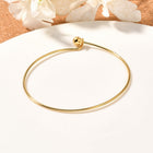 Stainless Steel Beaded Womens Circular Smooth Polished Sphere Bangle Silver Gold T95 product image 5