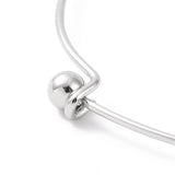 Stainless Steel Beaded Womens Circular Smooth Polished Sphere Bangle Silver Gold T95 product image 11