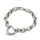 Stainless Link Steel Bracelet Stainless Steel Pendant Heart Gold Silver 8.6 A65