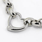 Stainless Link Steel Bracelet Stainless Steel Pendant Heart Gold Silver 8.6 A65