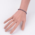 Glass Beaded Faceted Round Smooth Adjustable Stretch Bracelet Purple Black Clear T99 product image 5