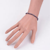 Glass Beaded Faceted Round Smooth Adjustable Stretch Bracelet Purple Black Clear T99 product image 5