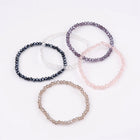 Glass Beaded Faceted Round Smooth Adjustable Stretch Bracelet Purple Black Clear T99 product image 1