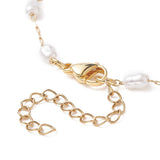 Stainless Steel Glass Pearl Oval Chain Link Womens Smooth Polished Toggle Clasp Bracelet Gold 7 in T101 product image 5