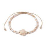 Glass Turtle Womens Smooth Glossy Knot Adjustable Beaded Bracelet Turquoise Beige T102 product image 1