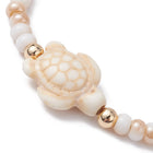 Glass Turtle Womens Smooth Glossy Knot Adjustable Beaded Bracelet Turquoise Beige T102 product image 2