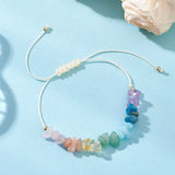 Gemstone Chip Chakra Amethyst Religious Womens Smooth Beaded Bracelet Purple Blue Green Yellow T105 product image 2
