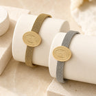 Stainless Steel Virgin Mary Religious Womens Mesh-Like Bands Bangle Silver Gold 7.38 in T106 product image 2