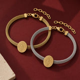 Stainless Steel Virgin Mary Religious Womens Mesh-Like Bands Bangle Silver Gold 7.38 in T106 product image 3