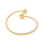 18K Gold-Plated Round Beaded Polished Shiny Rope Twisted Coiled Spherical Bangle T108 product image 2