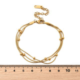 Stainless Steel Satellite Chain Womens Shiny Multi-Strand Bracelet Gold 6.75 in T118 product image 5