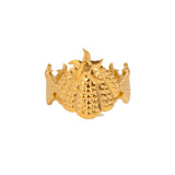 18K Gold-Plated Stainless Steel Shell Starfish Ocean Star Leaf Adjustable Cuff Ring R80 product image 1