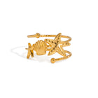 18K Gold-Plated Stainless Steel Shell Starfish Ocean Star Adjustable Cuff Ring R82 product image 1