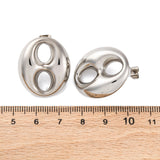 Stainless Steel Oval Polished Shiny Circular Cutouts Stud Earrings Silver 1.04 in E49 product image 5