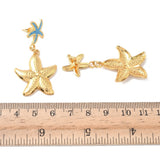 18K Gold-Plated Stainless Steel Starfish Smooth Glossy Star Dangle Stud Earrings Blue 1.99 in E51 product image 5