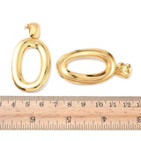 18K Gold-Plated Stainless Steel Oval Glossy Shiny Square Dangle Stud Earrings 2.22 in E52 product image 5