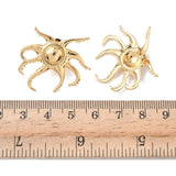 18K Gold-Plated Stainless Steel Squid Polished Shiny Octopus-Shaped Multiple Tentacles Claws Stud Earrings 1.22 in E54
