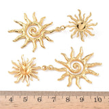 18K Gold-Plated Stainless Steel Sun Polished Sun-Shaped Petal-Like Rays Stud Earrings 2.76 in E58 product image 5