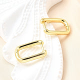 18K Gold-Plated Oval Pin Hoop Smooth Shiny Rectangle Hinged Closure Huggie Earrings 0.69 in E65 product image 1